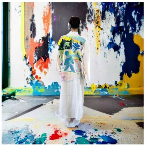 "The Blue Shadow” by Emilie Duval - Kimono Zulu Reimagined Vintage Kimono Artist Collaboration
